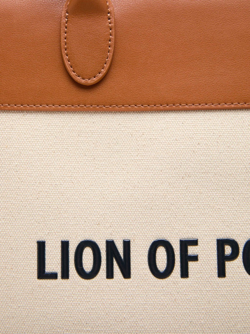 City bag in canvas and leather