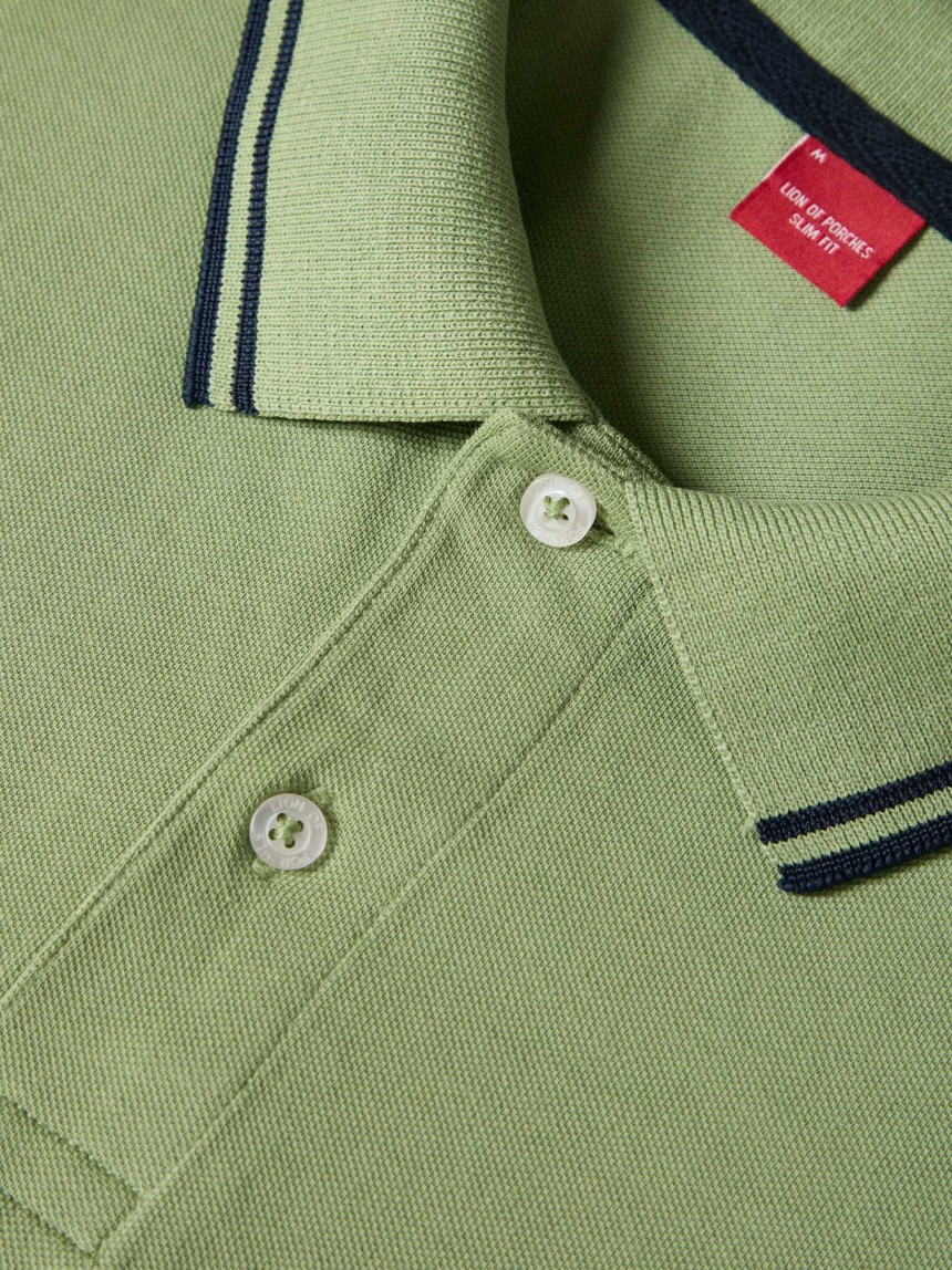 Polo de piqu� a rayas de corte ajustado