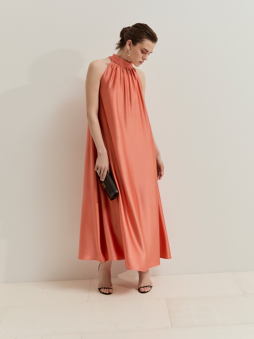 Flowy satin dress