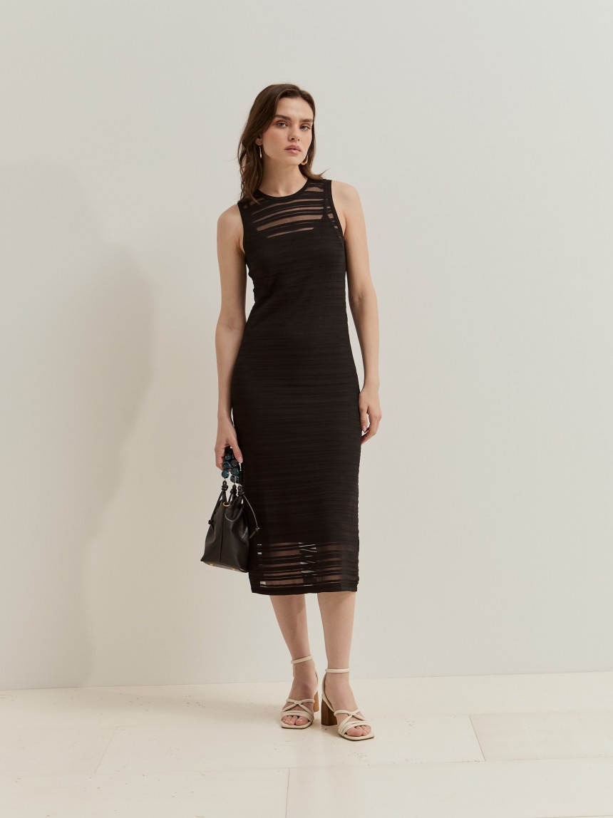 Vestido midi semitransparente