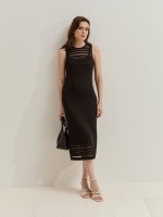 Vestido midi semitransparente