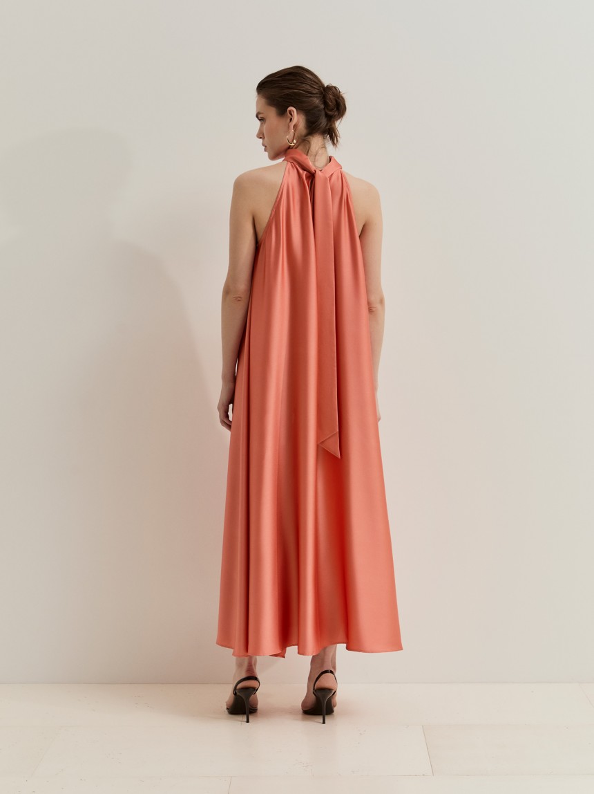 Flowy satin dress