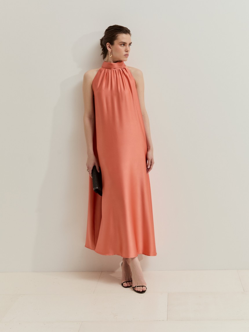 Flowy satin dress