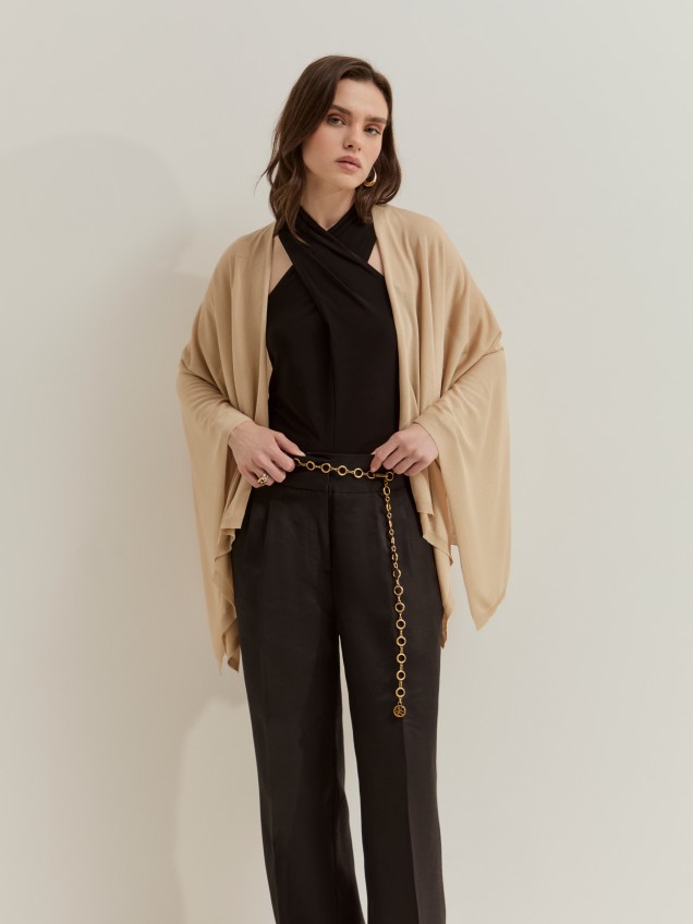 Asymmetric draped cardigan