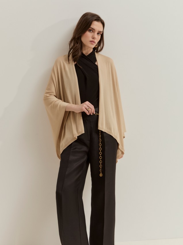 Asymmetric draped cardigan
