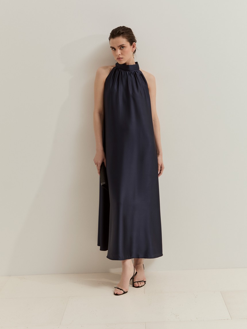 Flowy satin dress