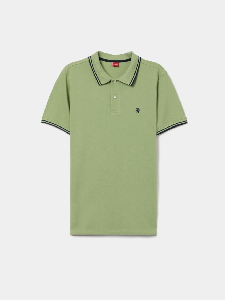 Polo de piqu� a rayas de corte ajustado