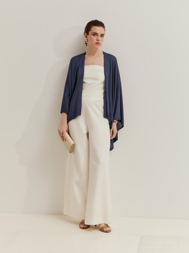 Asymmetric draped cardigan