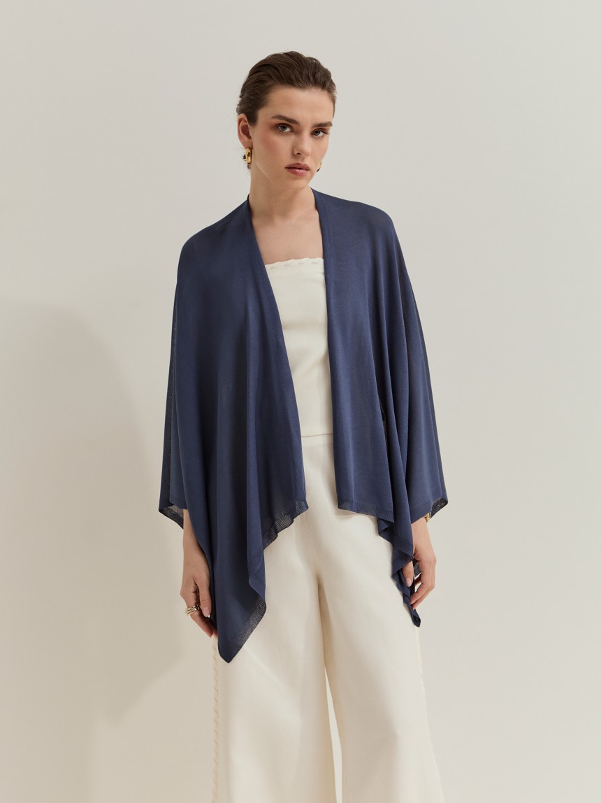 Asymmetric draped cardigan