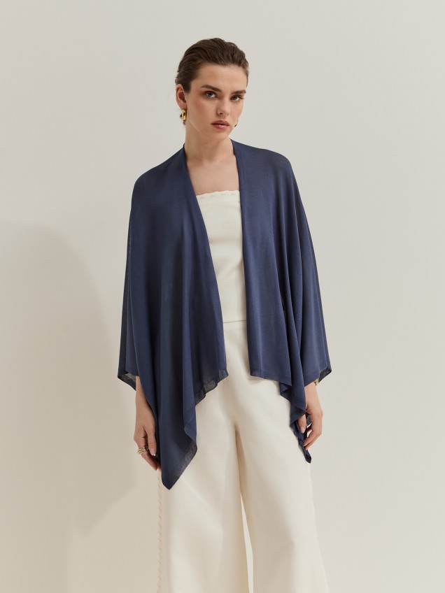 Asymmetric draped cardigan