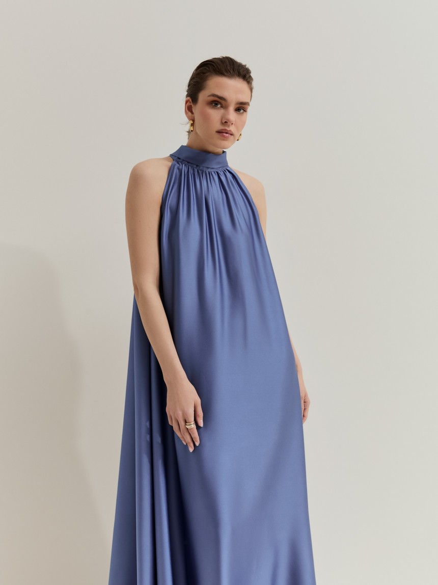 Flowy satin dress