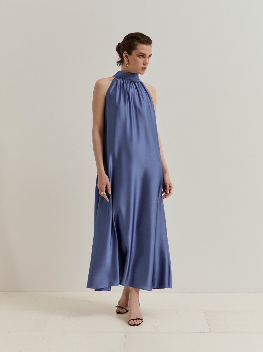Flowy satin dress