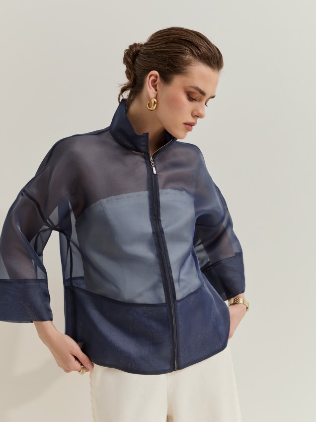 Loose-fit transparent jacket