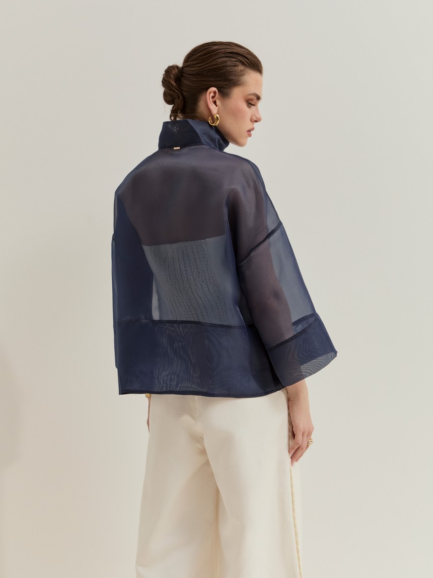 Loose-fit transparent jacket