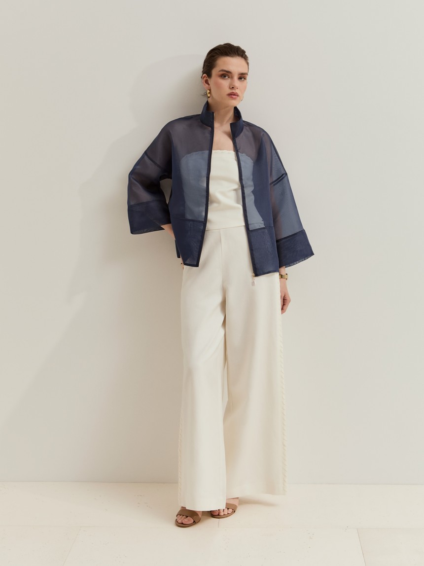 Loose-fit transparent jacket