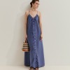 Vestido de al�as em liocel e linho
