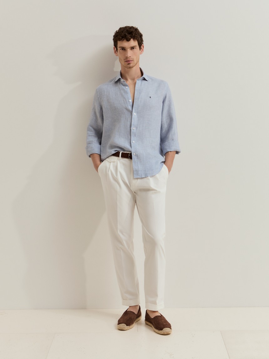 Camisa regular fit em linho