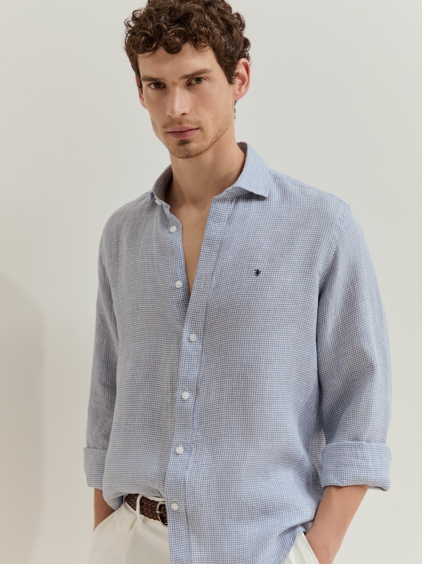 Camisa regular fit em linho
