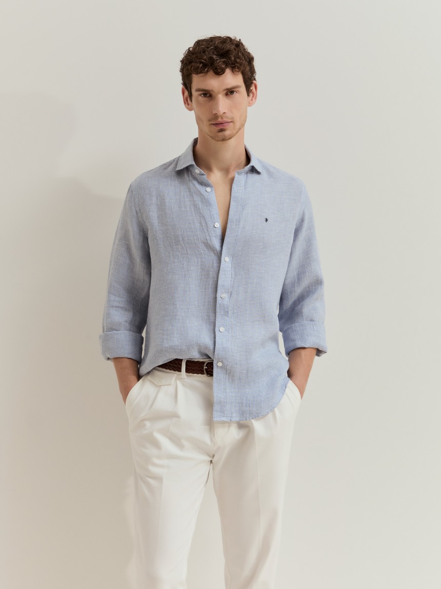 Camisa regular fit em linho