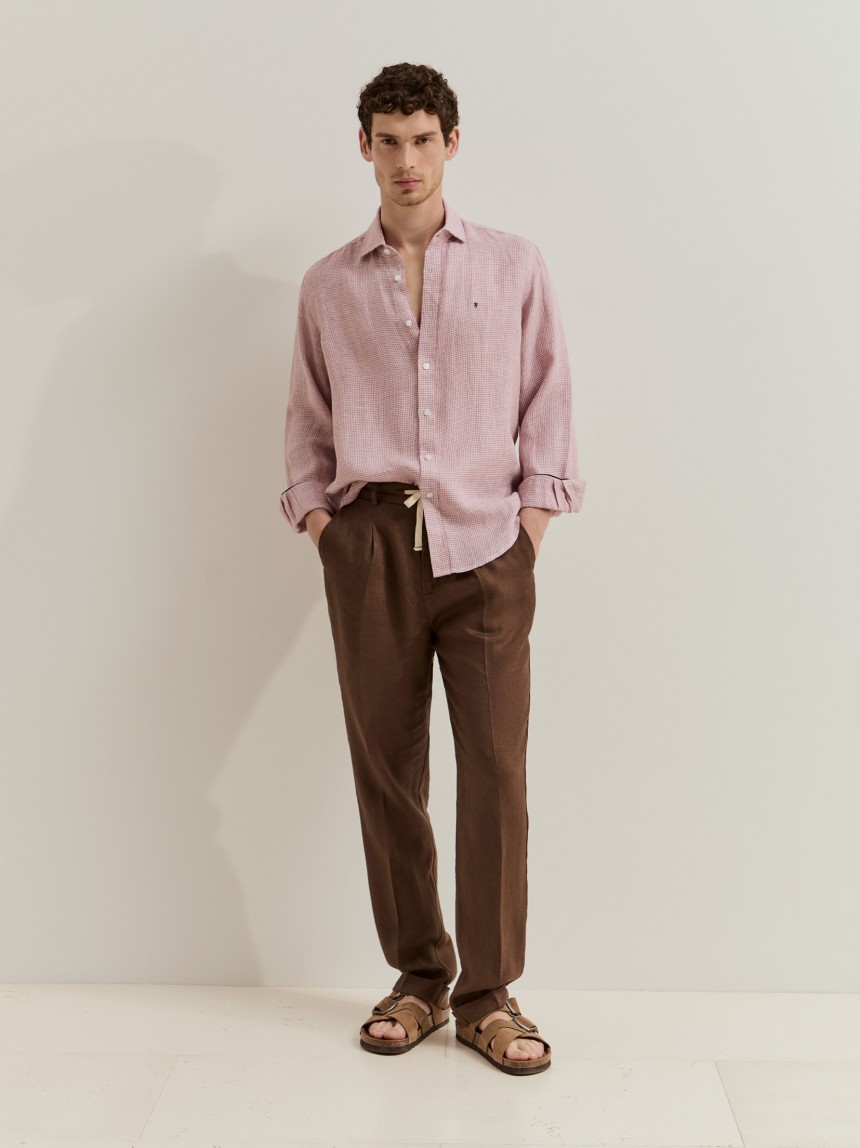 Camisa regular fit em linho
