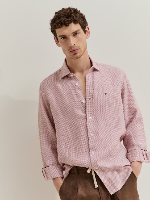 Camisa regular fit em linho