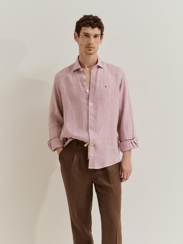 Camisa regular fit em linho