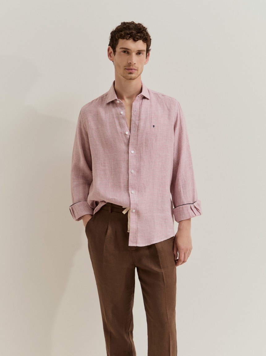 Camisa regular fit em linho