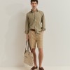 Camisa slim fit em liocel e linho