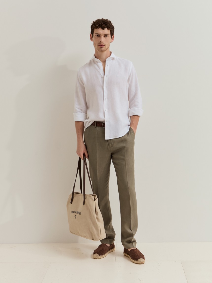 Camisa slim fit em linho