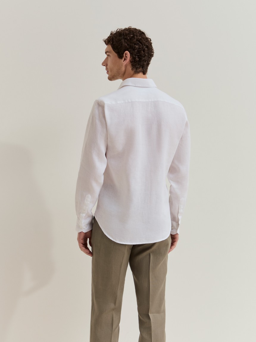 Camisa slim fit em linho