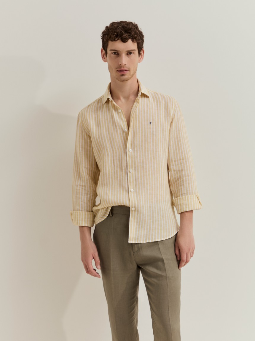 Camisa slim fit em linho