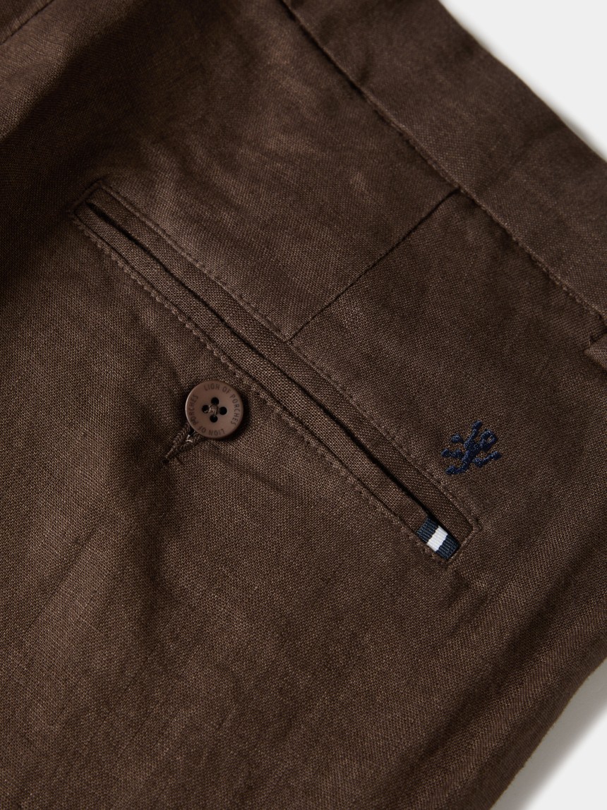 Cal�as chino regular fit em linho