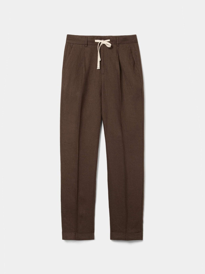 Cal�as chino regular fit em linho