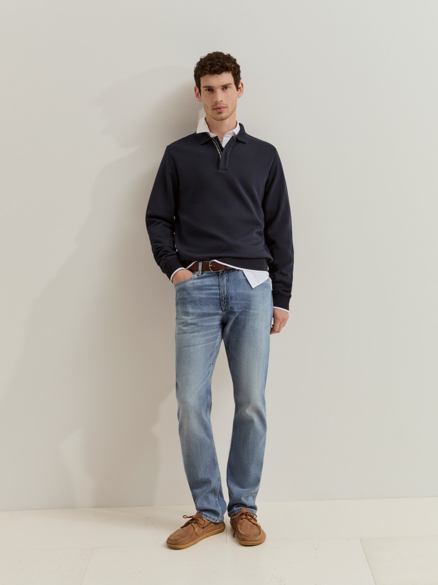 Camisola de malha com carcela