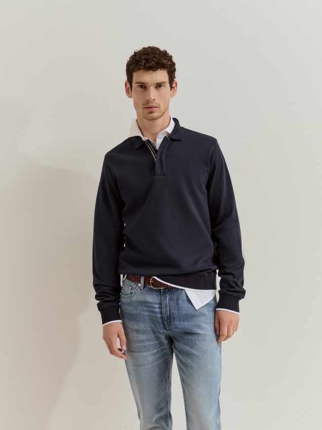Camisola de malha com carcela