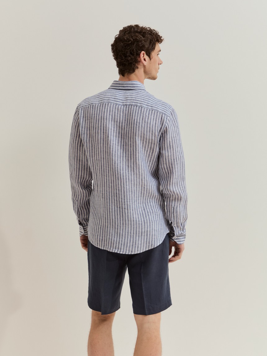 Camisa slim fit em linho