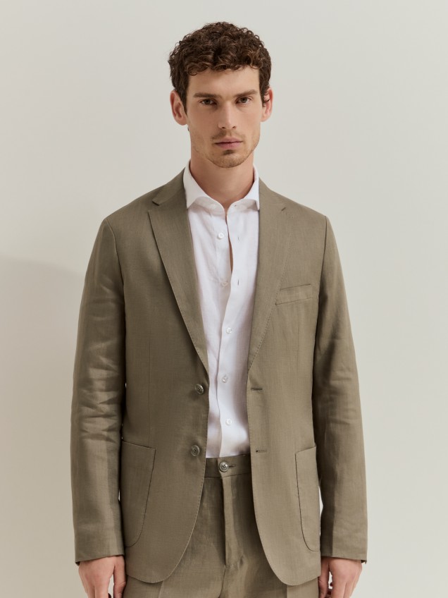 Slim fit linen blazer
