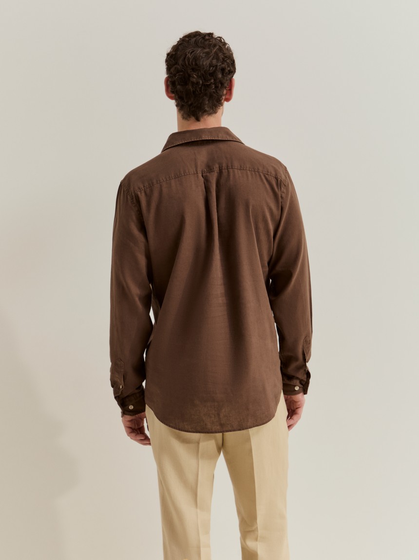 Camisa polo em linho e algod�o