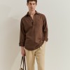 Camisa polo em linho e algod�o