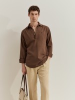 Camisa polo em linho e algod�o