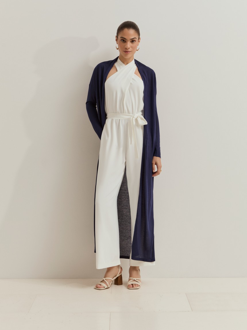 Long knitted cardigan