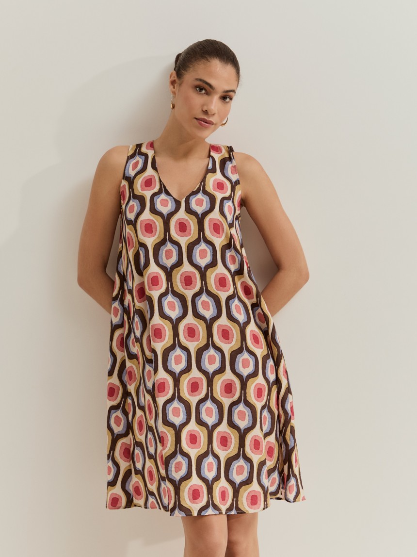 Vestido curto estampado