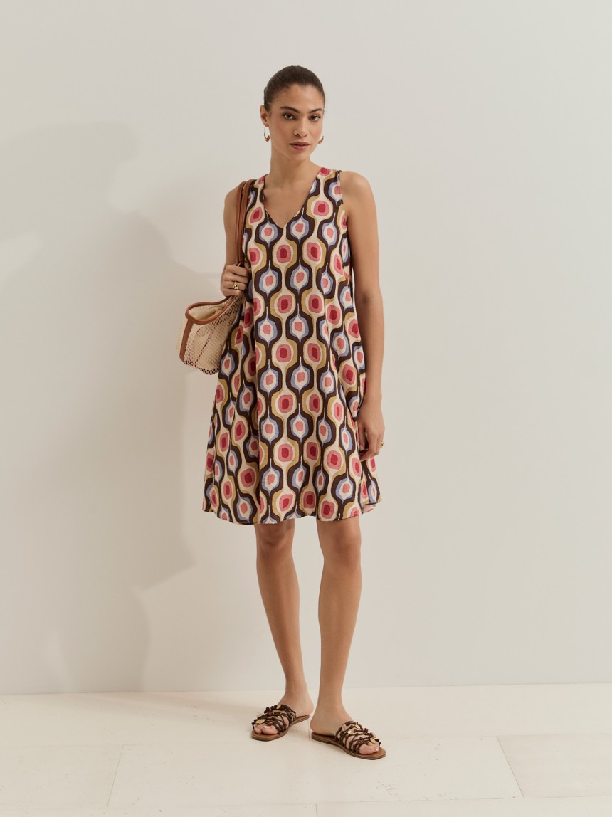 Vestido curto estampado