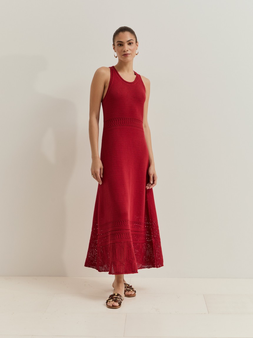 Vestido comprido tricotado
