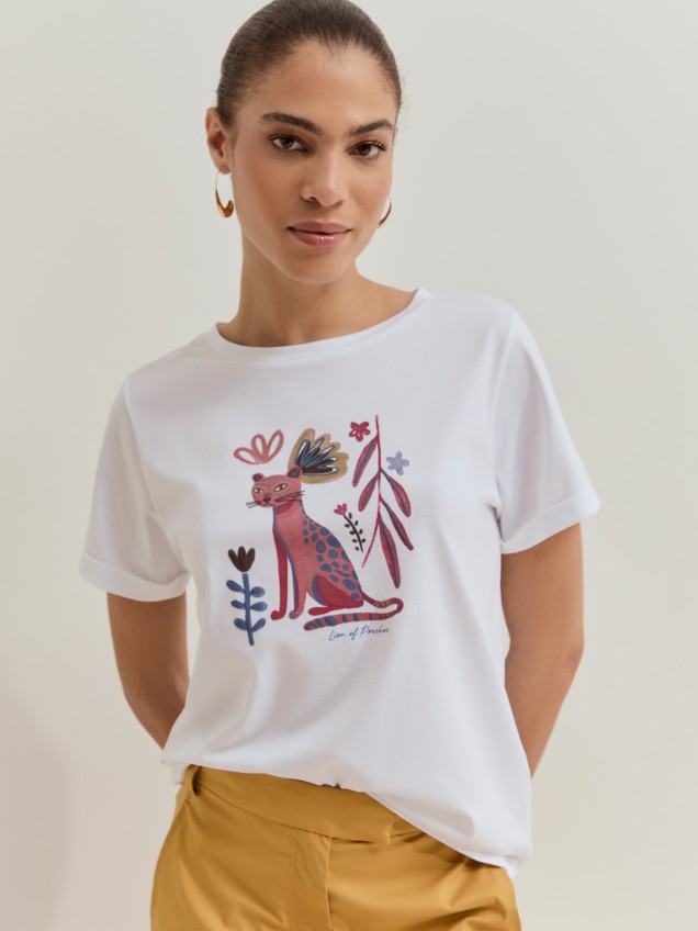 T-shirt em algodão