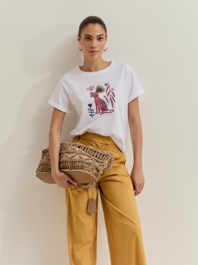 T-shirt em algodão