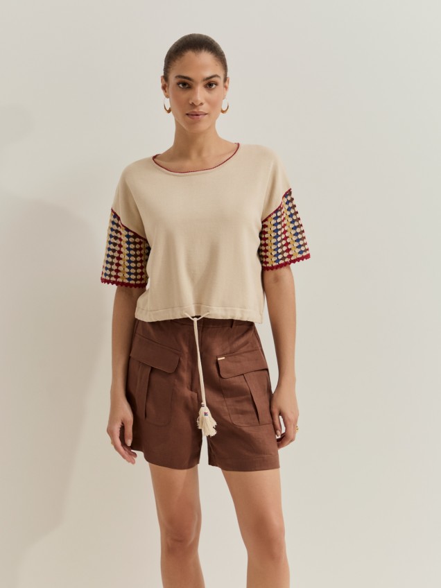 Camiseta con mangas de punto
