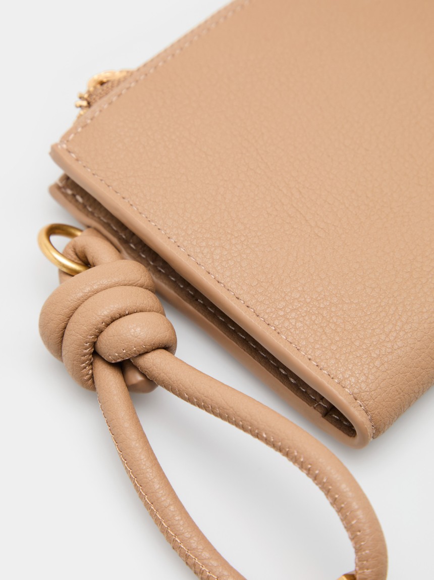 Clutch wallet with strap