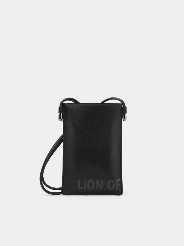 Bolsa porta-telemóvel em pele