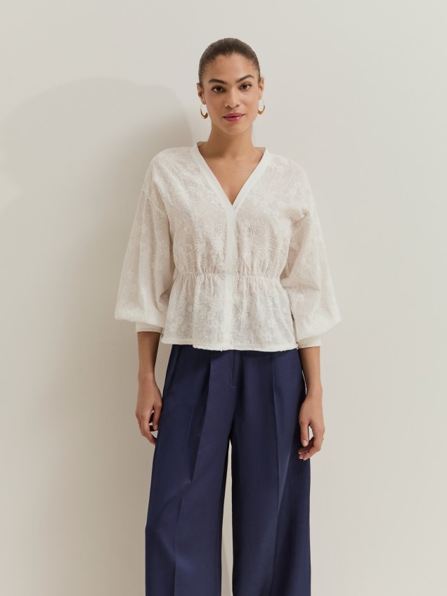 Blouse with embroidery